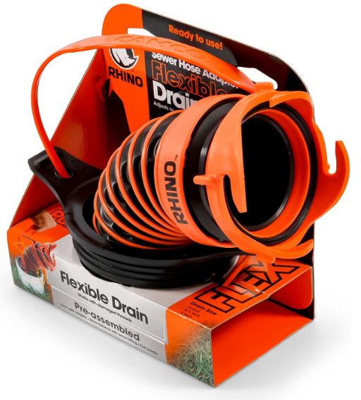 Camco 39319 RhinoExtreme 3-in-1 Sewer Hose Seal - Flexible Fitting, Black