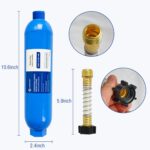 Hourleey 2 Pack RV Inline Water Filter + Flexible Hose Protectors