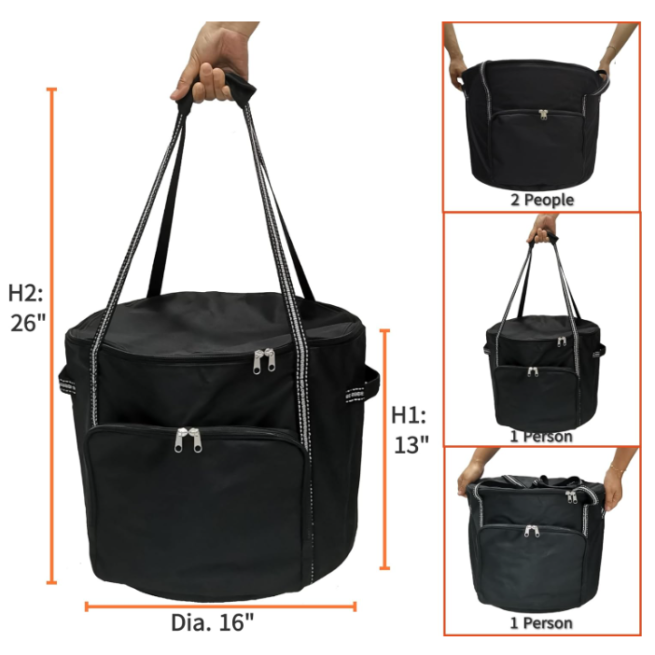 Firepit Carry Bag & All-Weather Cover for Solo Stove Bonfire & Outland Living Fire Pit