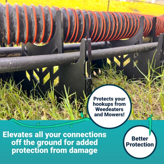 RV Full Hookups Tamer  3-in-1 Sewer Hose Support, Water Hose, Power Cord Cradles