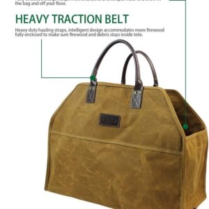INNO STAGE Heavy Duty Wax Canvas Log Carrier Tote - Durable Firewood Holder