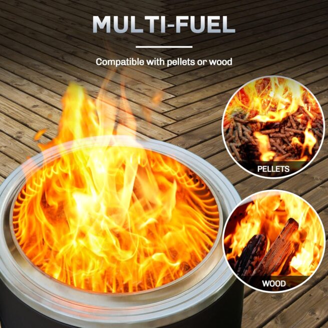 BALI OUTDOORS 22" Smokeless Fire Pit with Ash Pan - Portable Wood Burning Pellet Firepit
