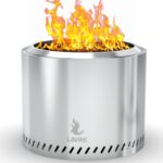 19.5" Stainless Steel Smokeless Fire Pit for Outdoor Camping & Bonfire