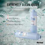 RV Water Filter: Flexible Hose Protector, Reduces Taste, Odors, Chlorine, Sediment (4-Pack)