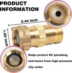 Hourleey Brass RV Water Pressure Regulator | Lead-Free, Filter Screen | 40-50 PSI