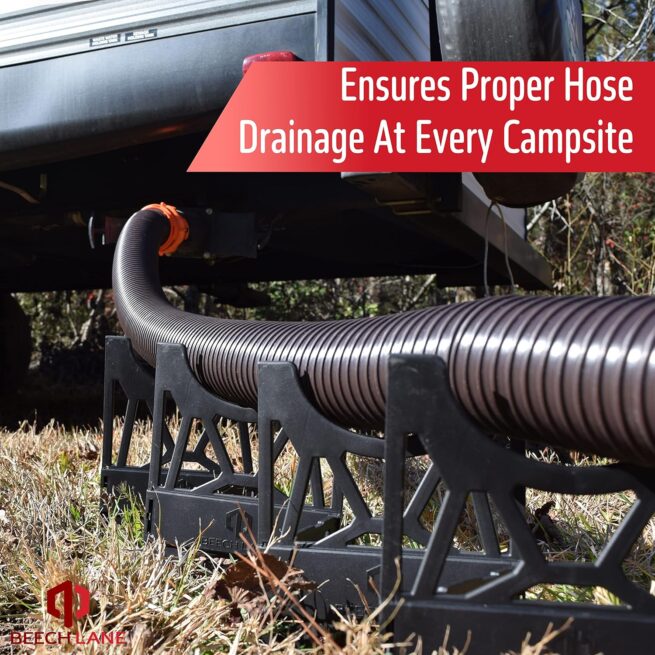 20ft RV Sewer Hose Support: Patented Nesting Design, Quick Setup, Proper Drainage