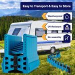 Adjustable 10FT RV Sewer Hose Support: Deep Cradles, Secure Rubber Band | Easy to Use