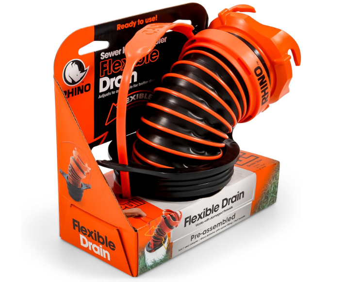 Camco 39319 RhinoExtreme 3-in-1 Sewer Hose Seal - Flexible Fitting, Black