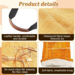 Buryeah 2-Piece Firewood Carrier & Welding Gloves: Canvas Log Tote, Heat-Resistant Leather