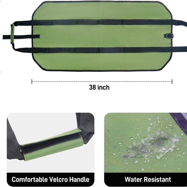 Canvas Firewood Carrier Bag | Log Tote for Fireplace & Camping (Army Green)