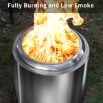19.5" Stainless Steel Smokeless Fire Pit for Outdoor Camping & Bonfire