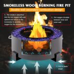 27" Smokeless Fire Pit: Portable Steel Bonfire for Outdoors - Black