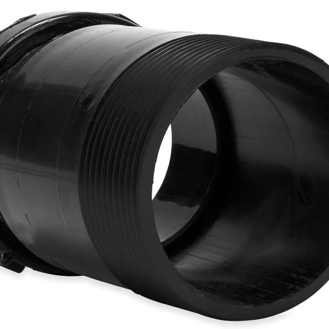 Camco 39422 3" Sewer Fitting, Permanent Plumbing Adapter - Silver