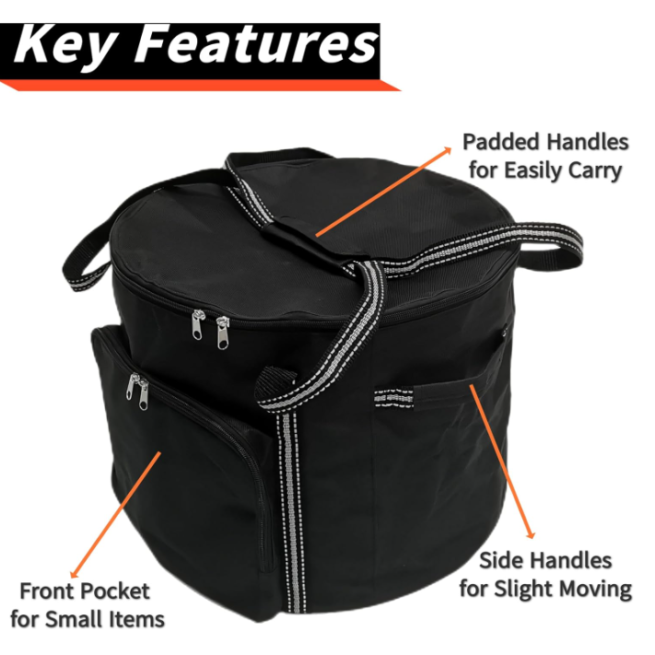 Firepit Carry Bag & All-Weather Cover for Solo Stove Bonfire & Outland Living Fire Pit