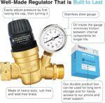 Adjustable Brass RV Water Pressure Regulator with Gauge | Lead-free | M22-0660R