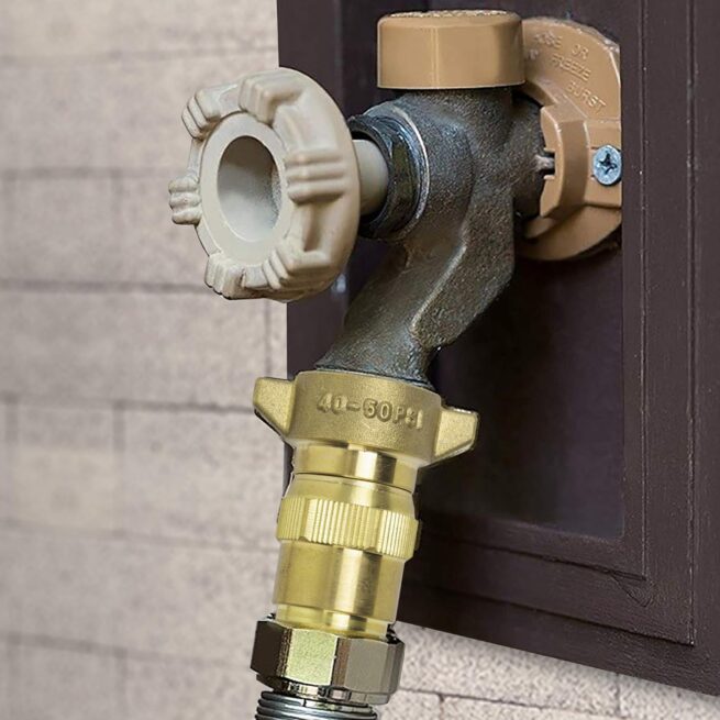 Hourleey Brass RV Water Pressure Regulator | Lead-Free, Filter Screen | 40-50 PSI