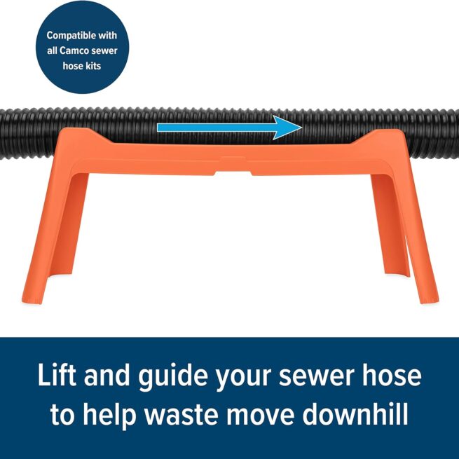 Camco Rhino RV Sewer Hose Support | Stable Setup | Extends Over Uneven Terrain | (43072)