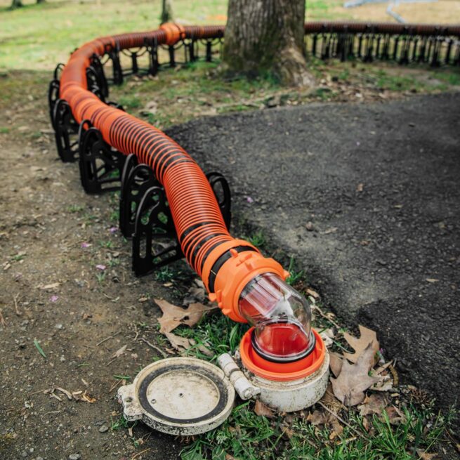 Camco 39736 RhinoFlex RV Sewer Elbow | 360° Rotation, Built-in Gasket | Fits 4 Inlets