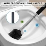Fowooyeen Silicone Toilet Brush Set, Automatic - BlackFowooyeen