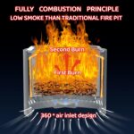 19.5" Stainless Steel Smokeless Fire Pit for Outdoor Camping & Bonfire