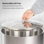 Hykolity 19" Stainless Steel Fire Pit with Cooking Grate & Removable Ash Pan