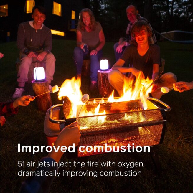 BioLite FirePit: Smokeless Outdoor Wood & Charcoal Fire Pit with Bluetooth & USB-A Out