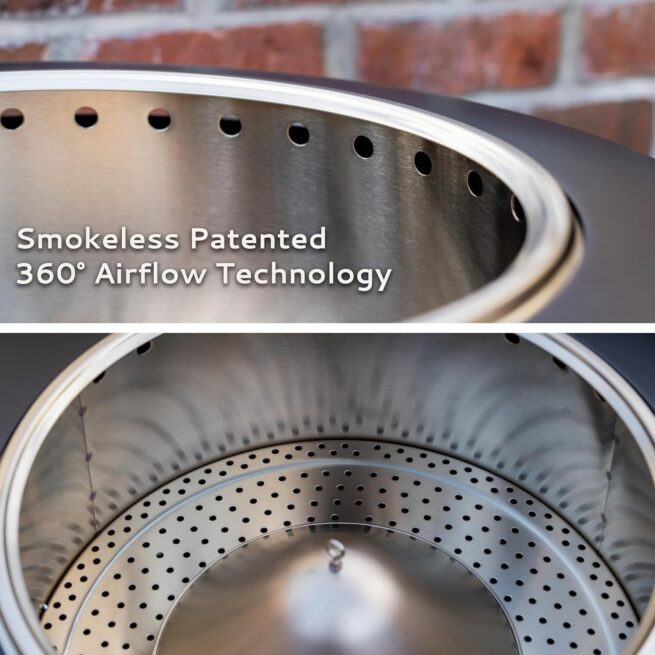 TIKI Brand Smokeless 24.75 Patio Fire Pit - Modern Design, Weather Resistant