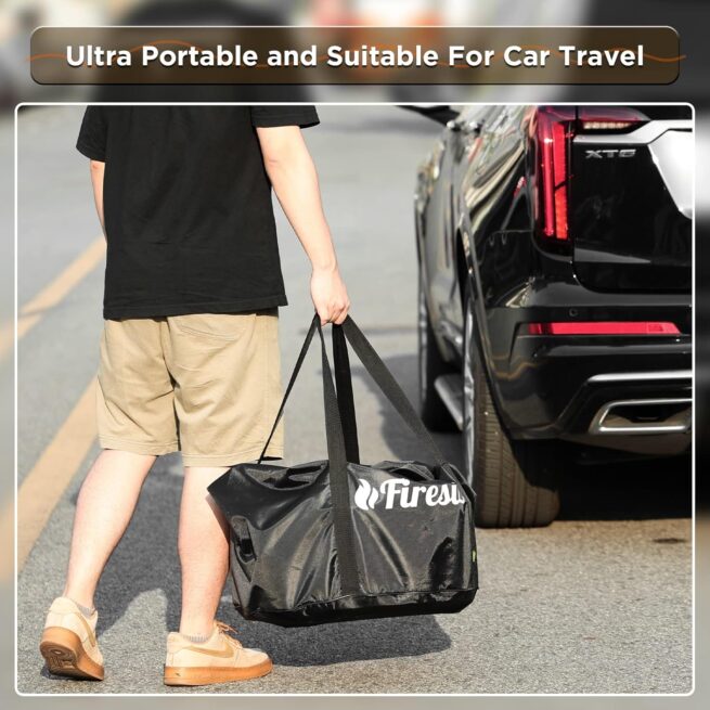 TURBRO 19" Smokeless Fire Pit: Stainless Steel Camping Stove with Stand & Ash Pan