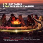 23" Smokeless Fire Pit: Outdoor with Ash Pan - Camping, Bonfire - Cover, Poker