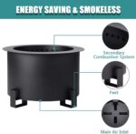 TITIMO 21.5 Inch Smokeless Fire Pit Metal Steel with Accessories