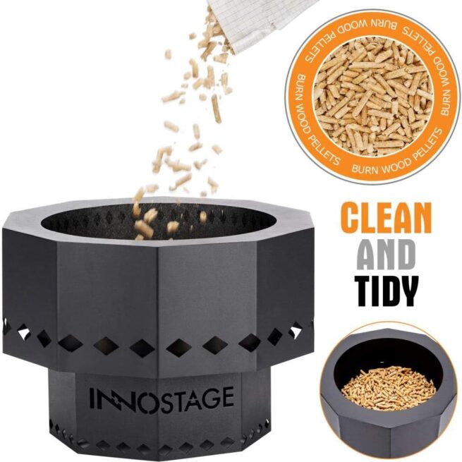 INNO STAGE 13" Smokeless Fire Pit: Low Smoke, Portable Design