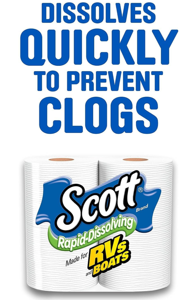Scott Rapid-Dissolving Toilet Paper: 48 Double Rolls, Sustainable & Septic-Safe