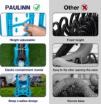 Adjustable 10FT RV Sewer Hose Support: Deep Cradles, Secure Rubber Band | Easy to Use