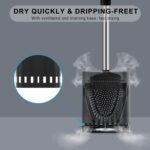 Fowooyeen Silicone Toilet Brush Set, Automatic - BlackFowooyeen
