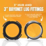 TonGass RV Sewer Hose Fitting Combo Pack - 3" Hub x Bayonet Hooks (2)