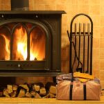 Buryeah 2-Piece Firewood Carrier & Welding Gloves: Canvas Log Tote, Heat-Resistant Leather