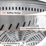 19.5" Stainless Steel Smokeless Fire Pit for Outdoor Camping & Bonfire