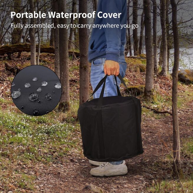 Hykolity 19" Stainless Steel Fire Pit with Cooking Grate & Removable Ash Pan