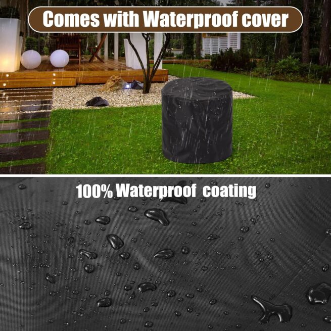 Portable 20'' Smokeless Fire Pit with Cooking Grill for Outdoor Use