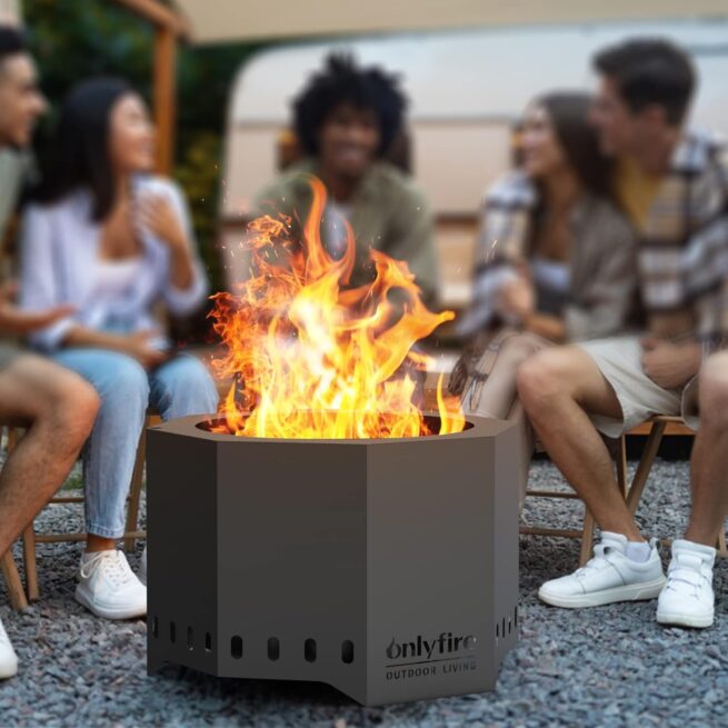 Onlyfire 26 Smokeless Fire Pit with Ash Pan - Outdoor Bonfire