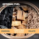 23" Smokeless Fire Pit: Outdoor with Ash Pan - Camping, Bonfire - Cover, Poker