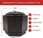 23.5" Matte Black Smokeless Firepit w/ Accessories: Spark Screen, Base Stand & Cover