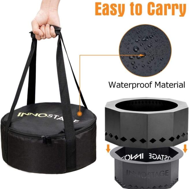 INNO STAGE 13" Smokeless Fire Pit: Low Smoke, Portable Design