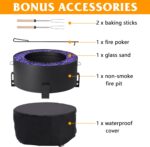 27" Smokeless Fire Pit: Portable Steel Bonfire for Outdoors - Black