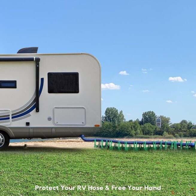 RVGUARD 15-Ft Sewer Hose Support: Green, Adjustable, Fast Dump