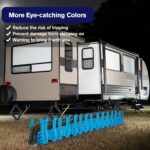 Adjustable 10FT RV Sewer Hose Support: Deep Cradles, Secure Rubber Band | Easy to Use