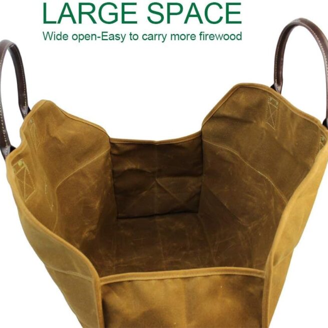 INNO STAGE Heavy Duty Wax Canvas Log Carrier Tote - Durable Firewood Holder