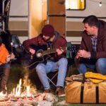 Buryeah 2-Piece Firewood Carrier & Welding Gloves: Canvas Log Tote, Heat-Resistant Leather