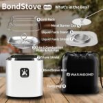 Mini Tabletop Fire Pit - Smokeless Outdoor Patio, Stainless Steel, White