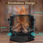 Portable 20'' Smokeless Fire Pit with Cooking Grill for Outdoor Use